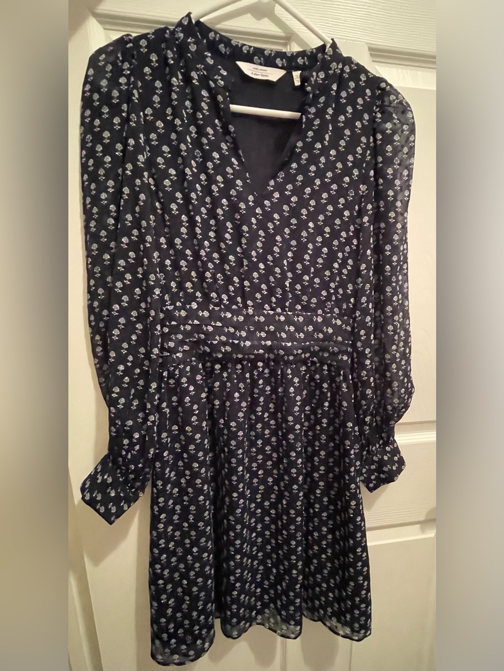 & Other Stories Paris Atelier Navy Floral Pleated Dress US Sz. 2